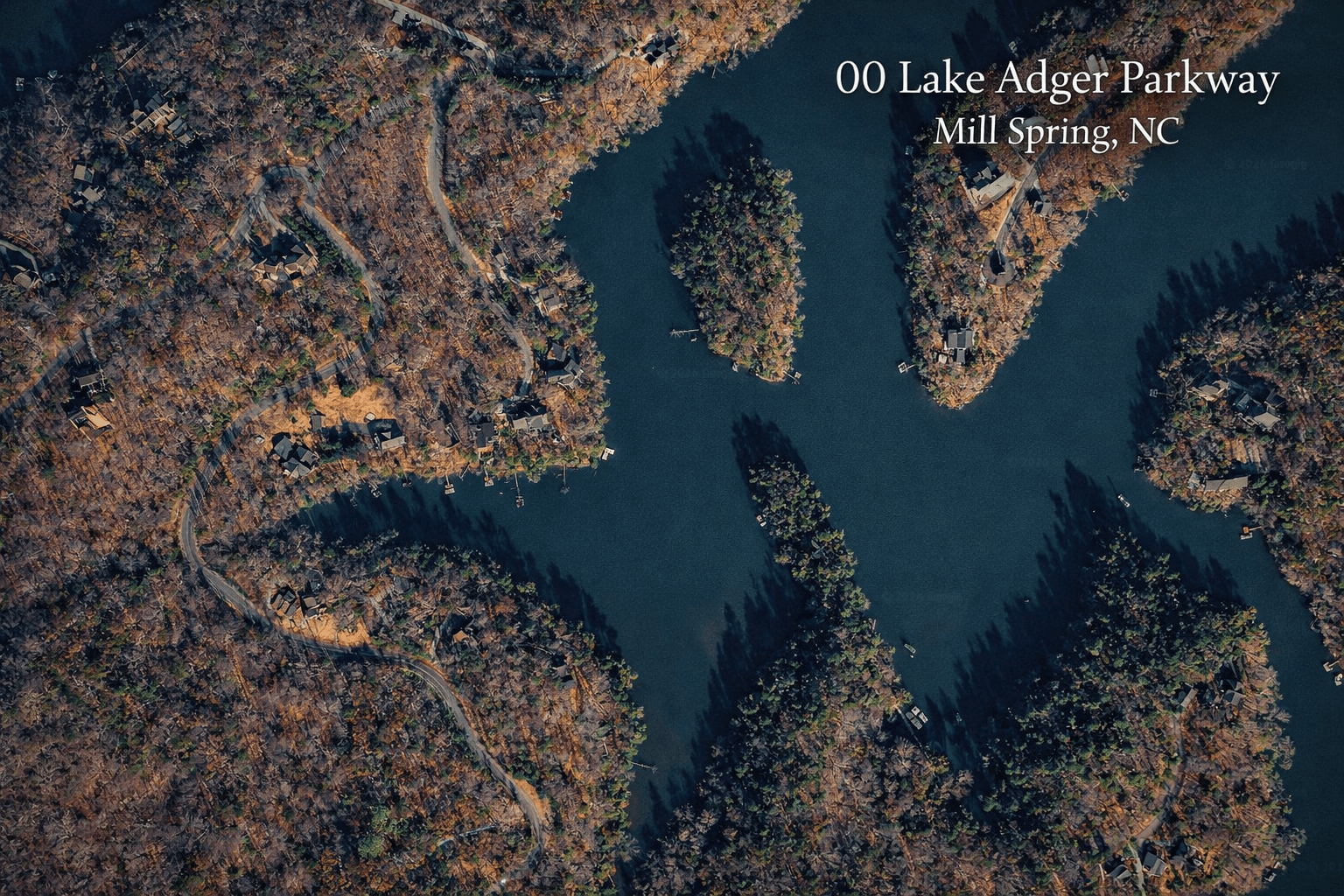 Lake Adger Parkway waterfront lot on north-facing cove